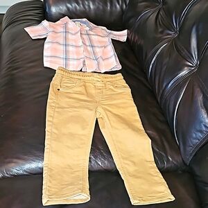 Pants-corduroy and short sleeves shirt In Excellent condition